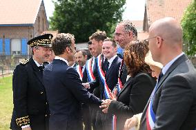 Emmanuel Macron Inaugurates Maison France Services - Wallers