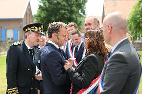 Emmanuel Macron Inaugurates Maison France Services - Wallers