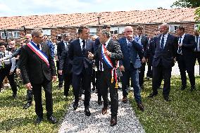 Emmanuel Macron Inaugurates Maison France Services - Wallers