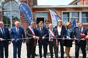 Emmanuel Macron Inaugurates Maison France Services - Wallers