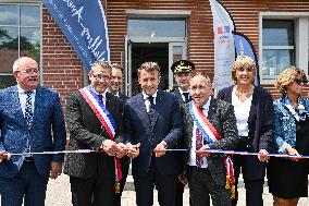 Emmanuel Macron Inaugurates Maison France Services - Wallers