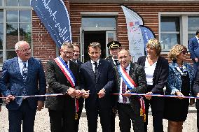 Emmanuel Macron Inaugurates Maison France Services - Wallers