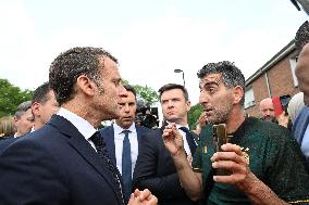 Emmanuel Macron Inaugurates Maison France Services - Wallers