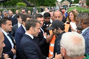 Emmanuel Macron Inaugurates Maison France Services - Wallers