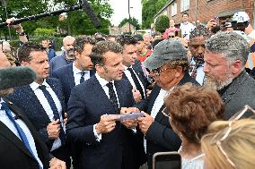 Emmanuel Macron Inaugurates Maison France Services - Wallers