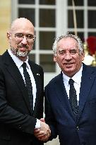 French PM Francois Bayrou welcomes Ukrainian PM Denys Shmyhal in Paris - FA