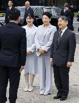 Japanese emperor's family head for Okinawa