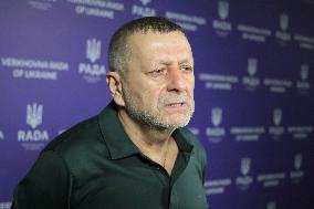 Briefing of Ukrainian MP Akhtem Chyihoz in Kyiv