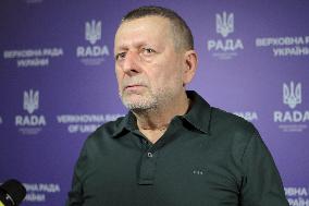 Briefing of Ukrainian MP Akhtem Chyihoz in Kyiv