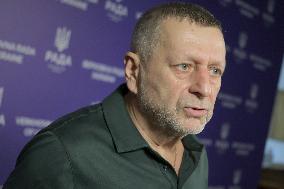 Briefing of Ukrainian MP Akhtem Chyihoz in Kyiv