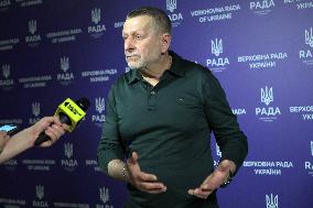 Briefing of Ukrainian MP Akhtem Chyihoz in Kyiv
