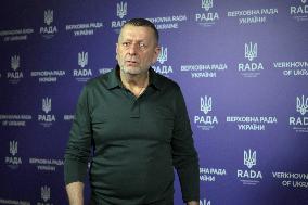 Briefing of Ukrainian MP Akhtem Chyihoz in Kyiv
