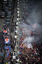 PSG parade on the Champs-Elysees avenue - Paris