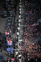 PSG parade on the Champs-Elysees avenue - Paris