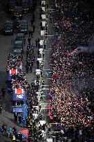 PSG parade on the Champs-Elysees avenue - Paris