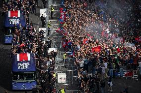 PSG parade on the Champs-Elysees avenue - Paris