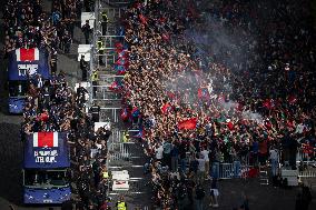 PSG parade on the Champs-Elysees avenue - Paris