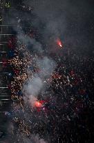 PSG parade on the Champs-Elysees avenue - Paris