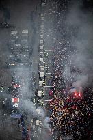 PSG parade on the Champs-Elysees avenue - Paris