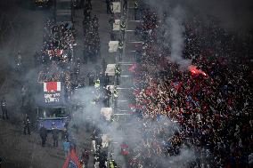 PSG parade on the Champs-Elysees avenue - Paris