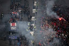 PSG parade on the Champs-Elysees avenue - Paris