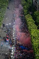 PSG parade on the Champs-Elysees avenue - Paris