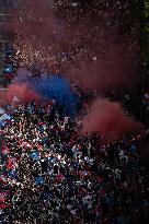 PSG parade on the Champs-Elysees avenue - Paris