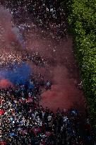 PSG parade on the Champs-Elysees avenue - Paris