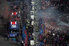 PSG parade on the Champs-Elysees avenue - Paris
