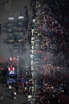 PSG parade on the Champs-Elysees avenue - Paris