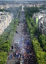 PSG parade on the Champs-Elysees avenue - Paris