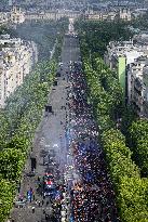 PSG parade on the Champs-Elysees avenue - Paris