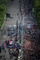PSG parade on the Champs-Elysees avenue - Paris
