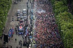 PSG parade on the Champs-Elysees avenue - Paris