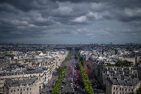 PSG parade on the Champs-Elysees avenue - Paris