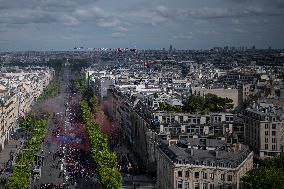 PSG parade on the Champs-Elysees avenue - Paris