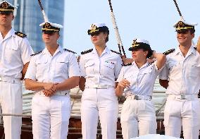 Princess Leonor Arriving On Board Juan Sebastian Elcano - NYC