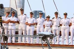 Princess Leonor Arriving On Board Juan Sebastian Elcano - NYC