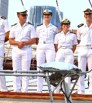 Princess Leonor Arriving On Board Juan Sebastian Elcano - NYC