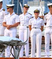 Princess Leonor Arriving On Board Juan Sebastian Elcano - NYC