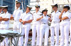 Princess Leonor Arriving On Board Juan Sebastian Elcano - NYC