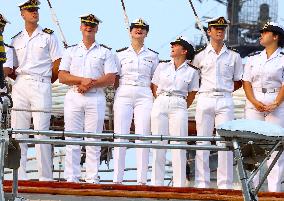 Princess Leonor Arriving On Board Juan Sebastian Elcano - NYC