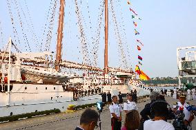 Princess Leonor Arriving On Board Juan Sebastian Elcano - NYC