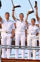 Princess Leonor Arriving On Board Juan Sebastian Elcano - NYC
