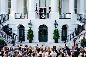 President Trump At A Summer Soiree On The South Lawn Of The White House - DC