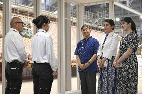 Emperor visits Shuri Castle in Okinawa