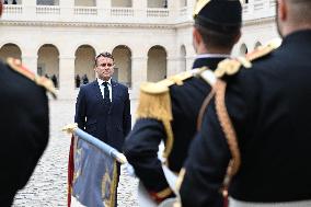 Brazil's President Official Welcoming Ceremony at The Hotel Des Invalides in Paris