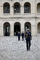 Brazil's President Official Welcoming Ceremony at The Hotel Des Invalides in Paris