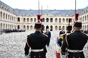Brazil's President Official Welcoming Ceremony at The Hotel Des Invalides in Paris