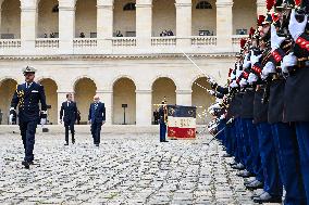 Brazil's President Official Welcoming Ceremony at The Hotel Des Invalides in Paris